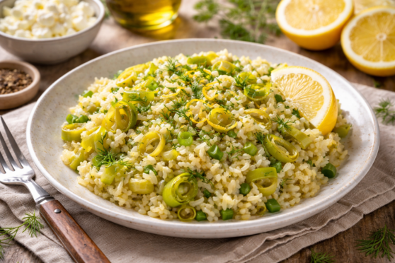 Πρασόρυζο λεμονάτο